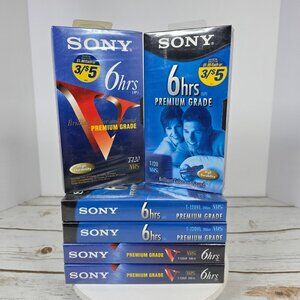Lot Of 6 New Sealed Sony 6Hrs Premium Grade VHS Video Cassette Tapes T-120VF Hig
